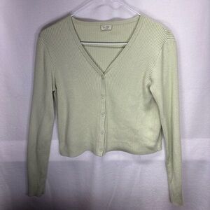 Brandy Melville Light‎ Green V-Neck Cardigan